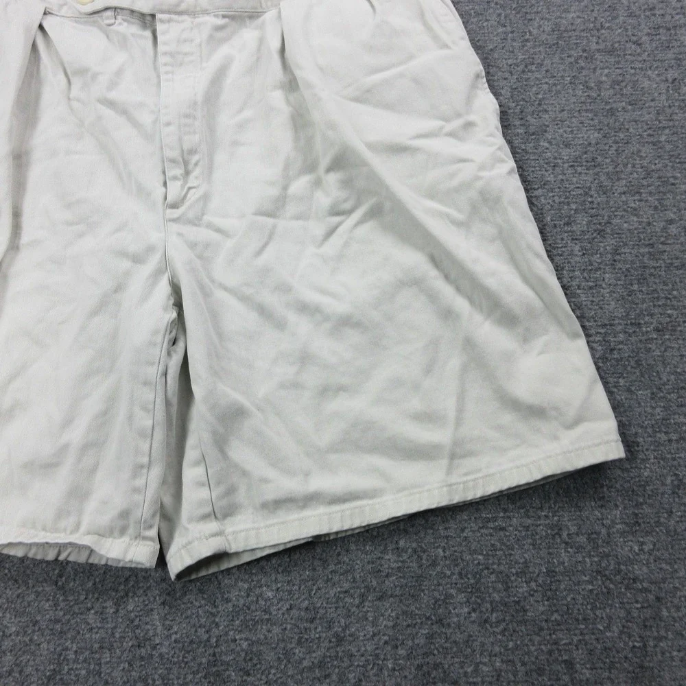 Vintage Polo Ralph Lauren Shorts Mens 36‎ Beige Pleated Chino 9 Inseam USA